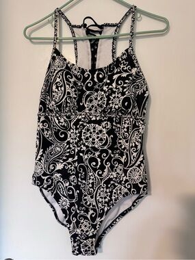 Black & White Paisley One-Piece Swimsuit